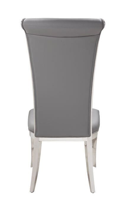 Contemporary High-Back Side Chair - 2 per box | Chintaly - JOY-SC-GRY-PU