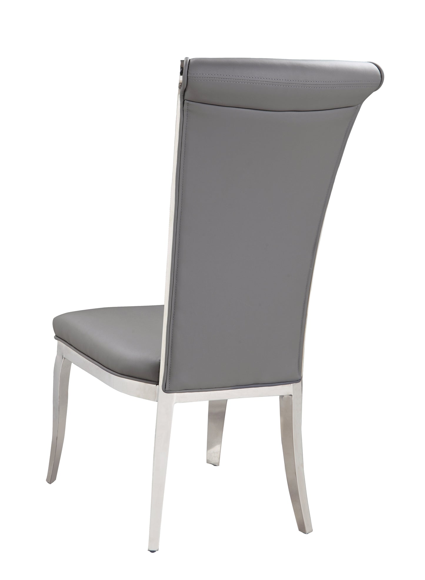 Contemporary High-Back Side Chair - 2 per box | Chintaly - JOY-SC-GRY-PU