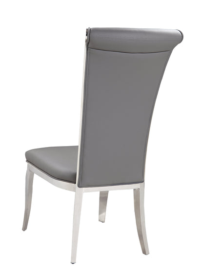 Contemporary High-Back Side Chair - 2 per box | Chintaly - JOY-SC-GRY-PU