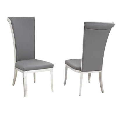 Contemporary High-Back Side Chair - 2 per box | Chintaly - JOY-SC-GRY-PU