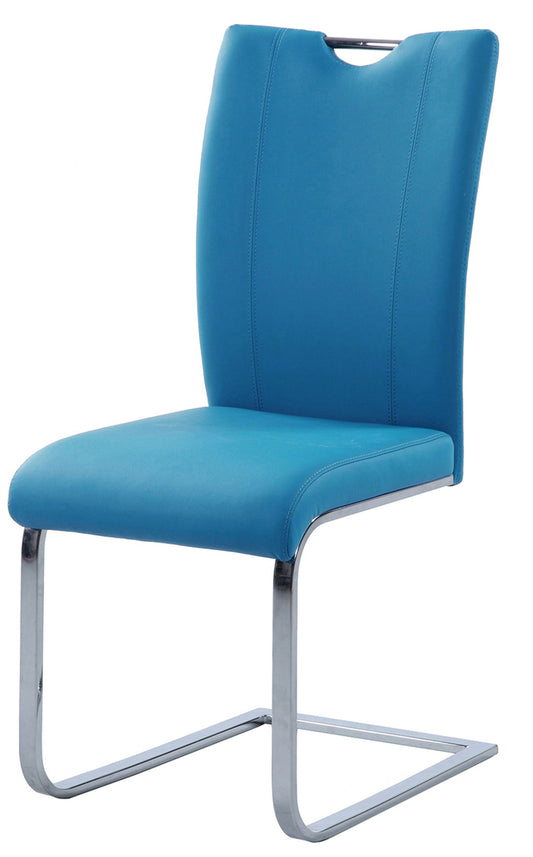 Contemporary Handle-Back Cantilever Side Chair - 2 per box | Chintaly - MELISSA-SC-BLU