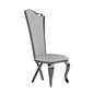 Contemporary Tall-Back Side Chair w/ Cabriole Legs - 2 per box | Chintaly - NADIA-SC-GRY-BKC