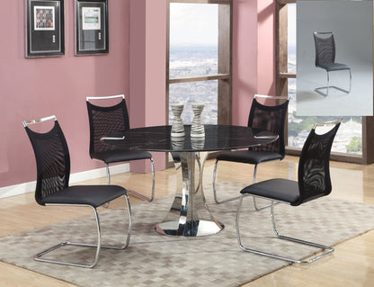 Meshed Back Cantilever Side Chair - 2 per box | Chintaly - NADINE-SC-BLK