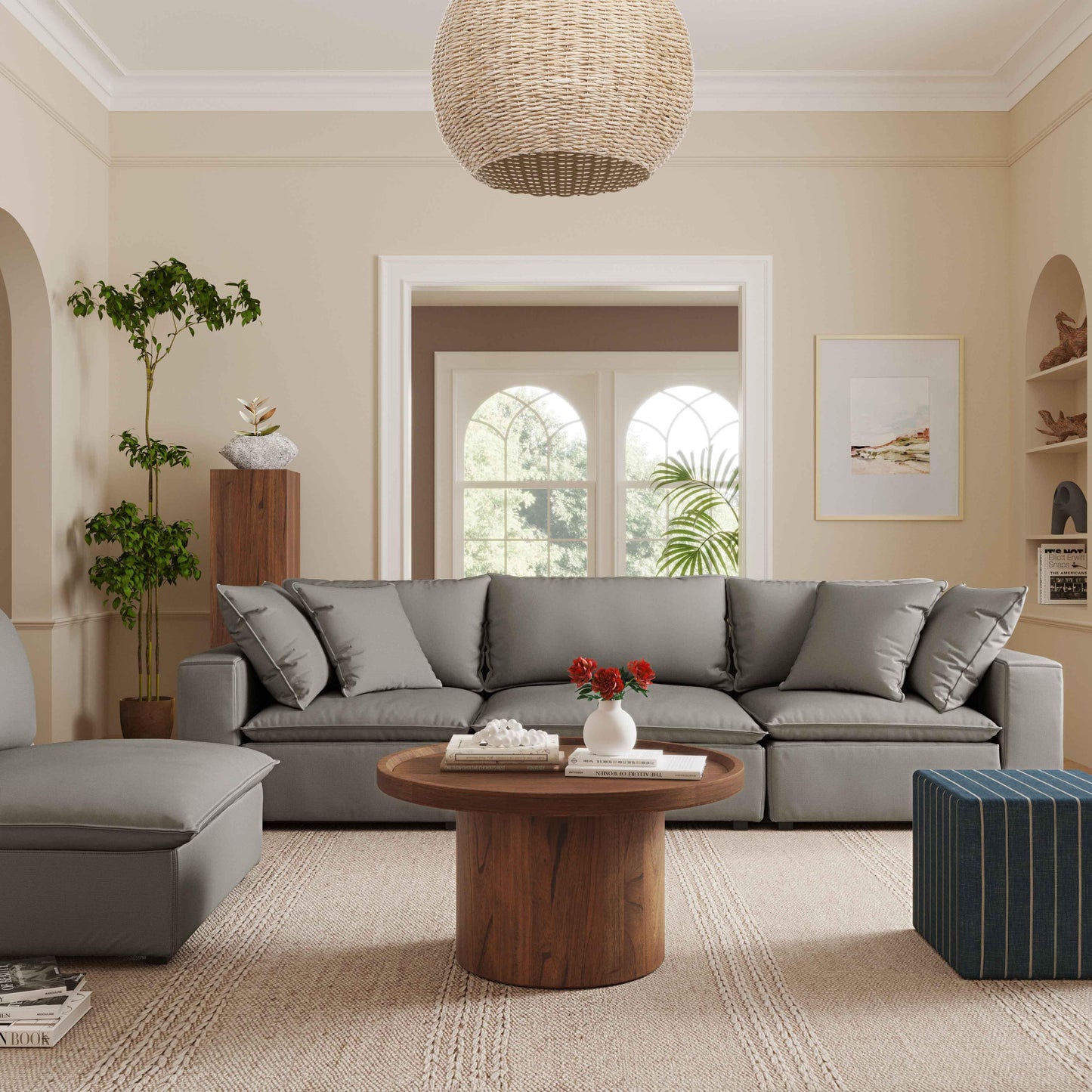 Cali Performance Fabric Modular 4-Piece Sectional