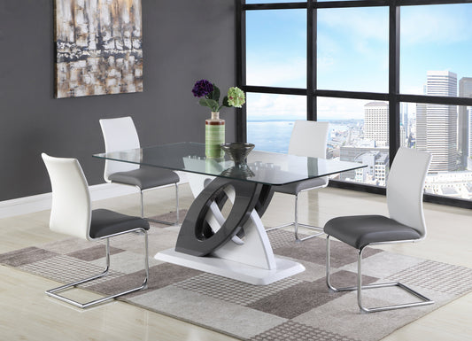 Contemporary 2-Tone Contour Back Cantilever Side Chair - 4 per box | Chintaly - JANE-SC-2TONE
