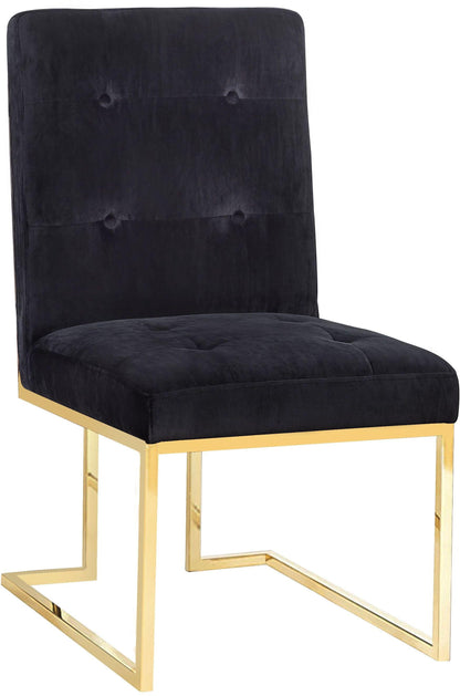 Akiko Black Velvet Chair - Set of 2