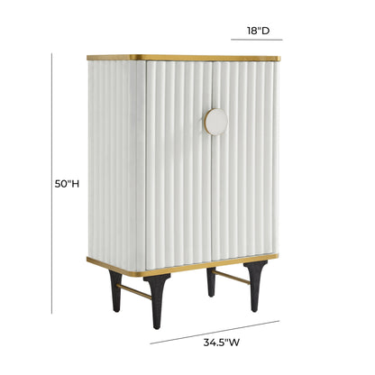 Cordoba Cream Velvet Bar Cabinet