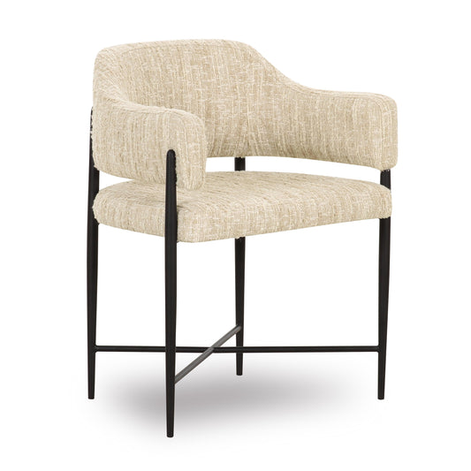 Sezanne Cream Textured Boucle Dining Chair