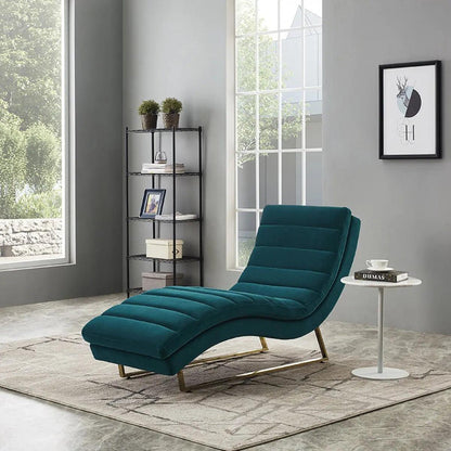 Divani Casa Auburn Modern Green Velvet Lounge Chaise Vgmb-1820-Grn