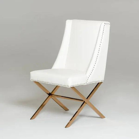 Modrest Alexia Modern White & Rosegold Dining Chair Vgvcb8356-Wht