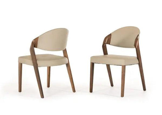 Modrest Arlo Modern Grey & Walnut Dining Chair (Set Of 2) Vgcsch-1488-Gry