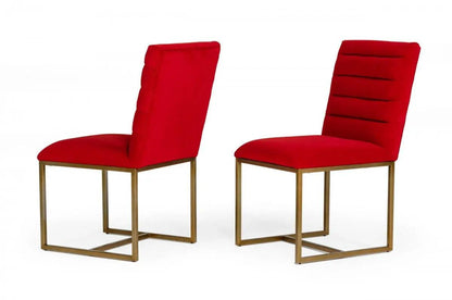 Modrest Barker Modern Burnt Orange & Brush Gold Dining Chair (Set Of 2) Vggmdc-1251A-Org