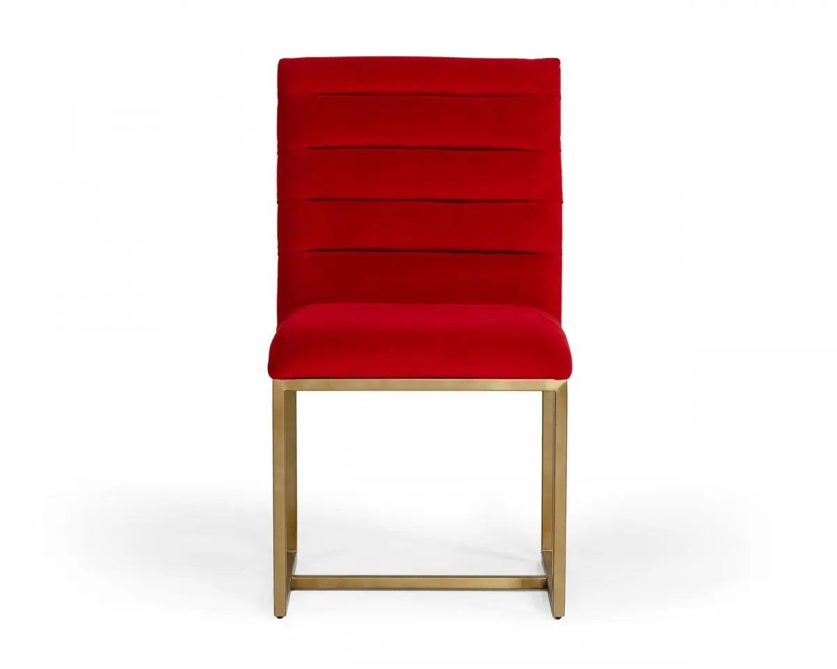 Modrest Barker Modern Burnt Orange & Brush Gold Dining Chair (Set Of 2) Vggmdc-1251A-Org