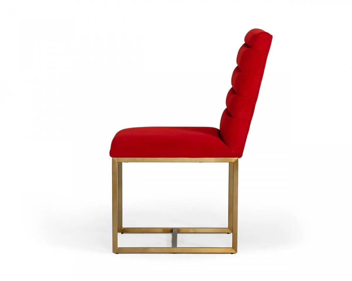Modrest Barker Modern Burnt Orange & Brush Gold Dining Chair (Set Of 2) Vggmdc-1251A-Org