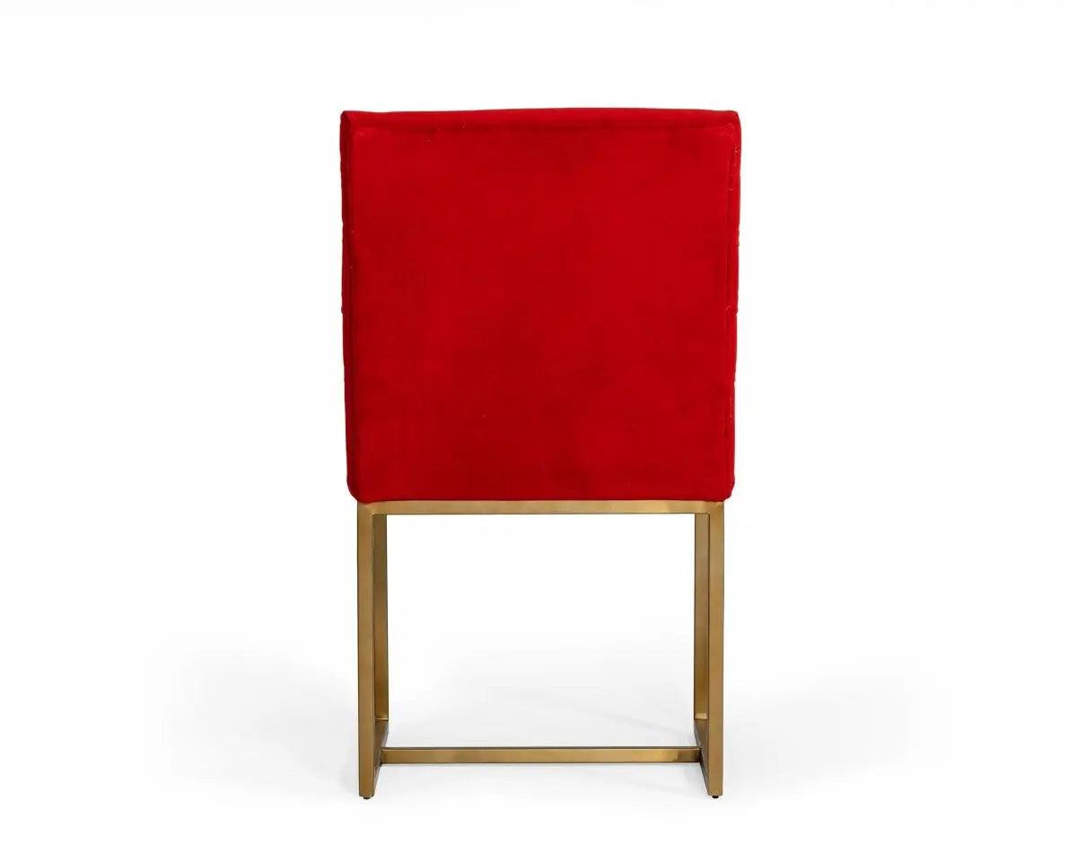 Modrest Barker Modern Burnt Orange & Brush Gold Dining Chair (Set Of 2) Vggmdc-1251A-Org