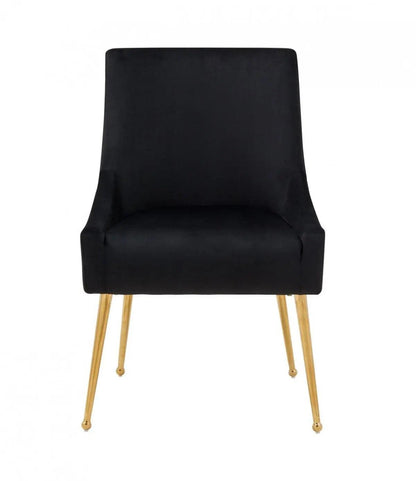 Modrest Castana Modern Black Velvet & Gold Dining Chair (Set Of 2) Vgrhrhs-Dc-101-Blk