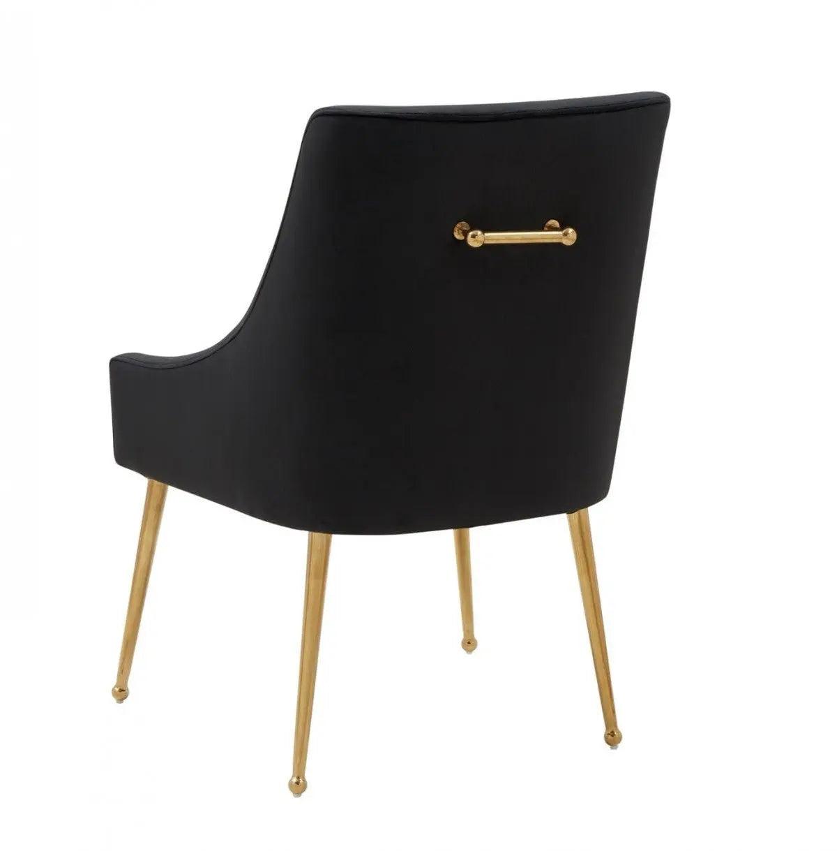 Modrest Castana Modern Black Velvet & Gold Dining Chair (Set Of 2) Vgrhrhs-Dc-101-Blk