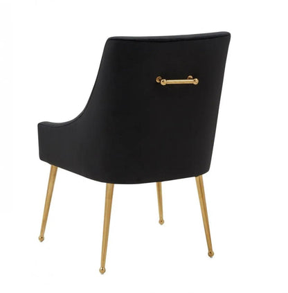 Modrest Castana Modern Black Velvet & Gold Dining Chair (Set Of 2) Vgrhrhs-Dc-101-Blk