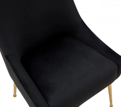 Modrest Castana Modern Black Velvet & Gold Dining Chair (Set Of 2) Vgrhrhs-Dc-101-Blk