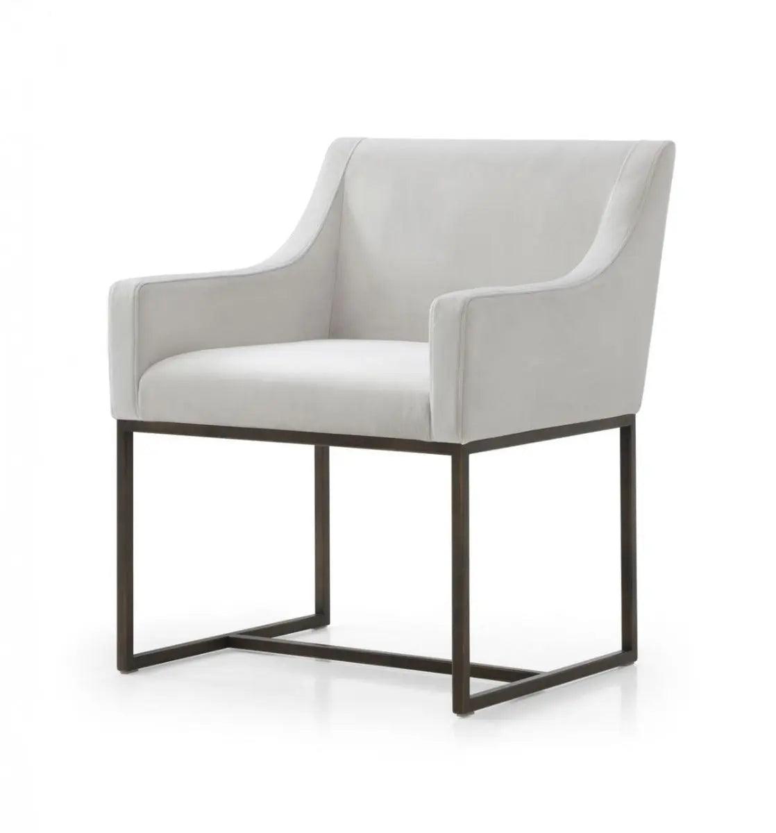 Modrest Elijah Modern Beige & Copper Antique Brass Dining Chair Vgvcb8363-Bei-Dc
