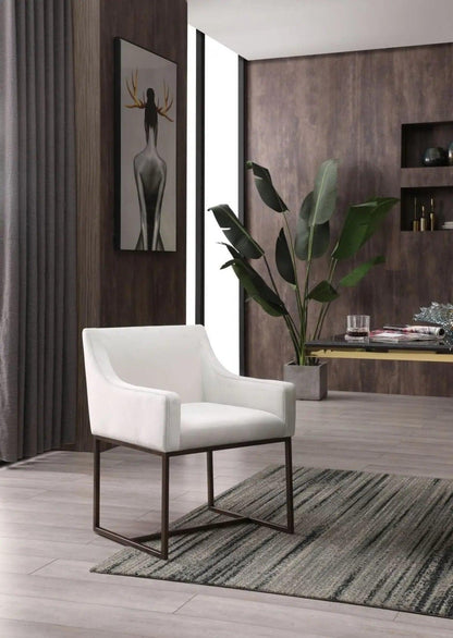 Modrest Elijah Modern Beige & Copper Antique Brass Dining Chair Vgvcb8363-Bei-Dc