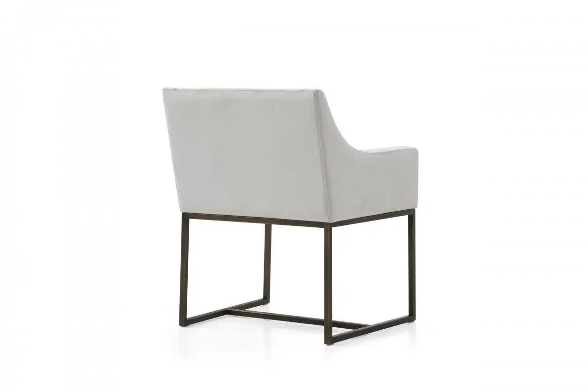 Modrest Elijah Modern Beige & Copper Antique Brass Dining Chair Vgvcb8363-Bei-Dc