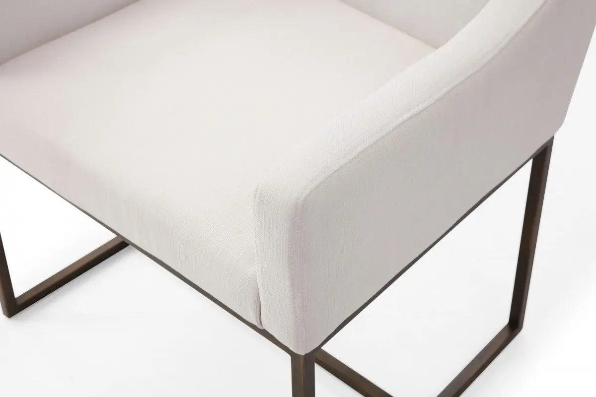 Modrest Elijah Modern Beige & Copper Antique Brass Dining Chair Vgvcb8363-Bei-Dc