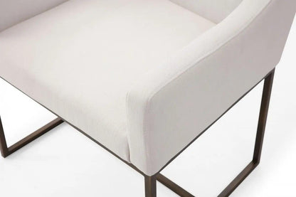 Modrest Elijah Modern Beige & Copper Antique Brass Dining Chair Vgvcb8363-Bei-Dc