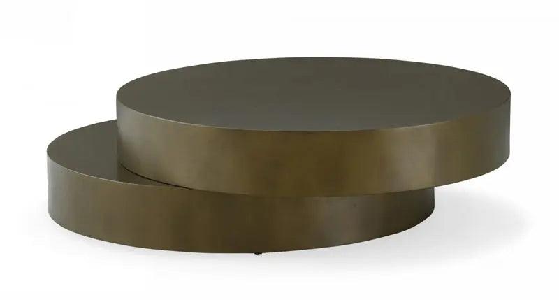 Modrest Grayson Glam Brushed Bronze Metallic Coffee Table Vgodlz-218C
