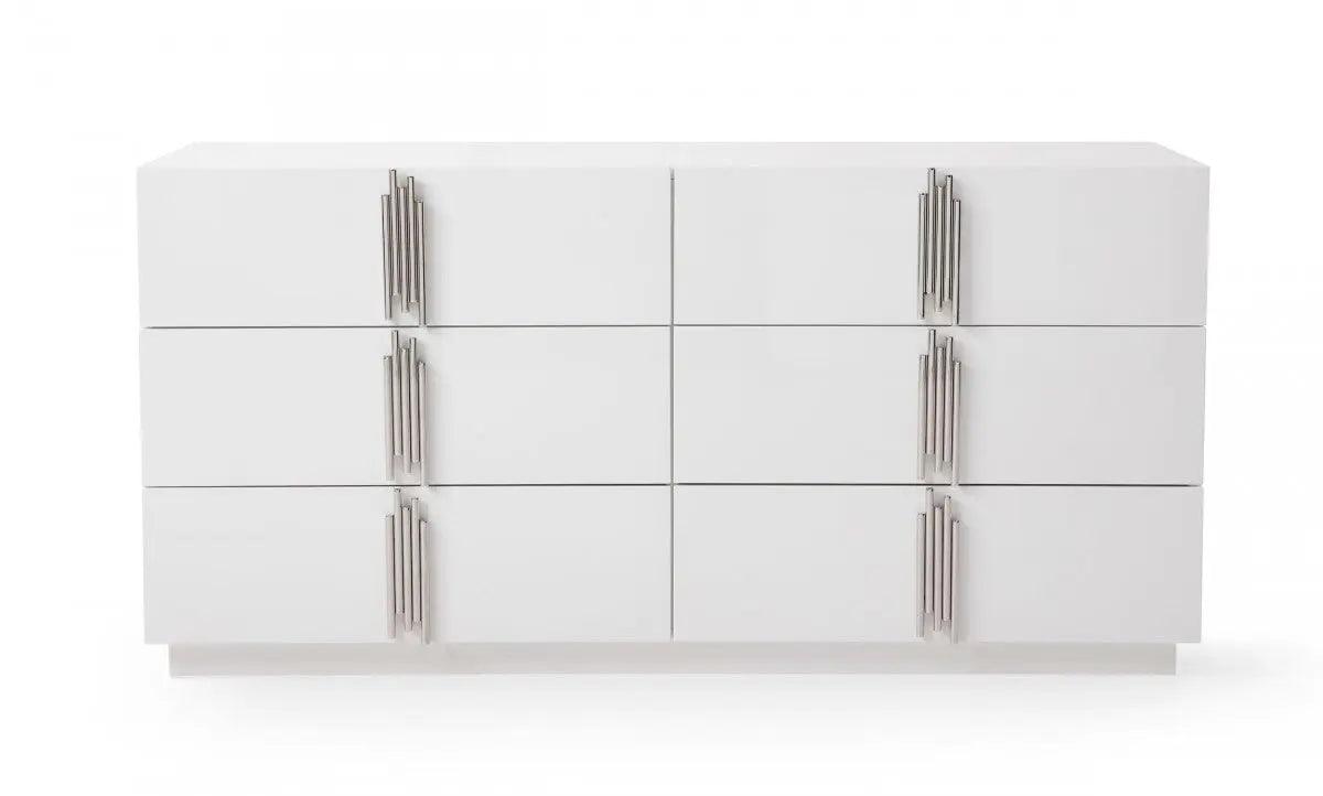 Modrest Token Modern White & Stainless Steel Dresser Vgvcj815-Wht-Drs