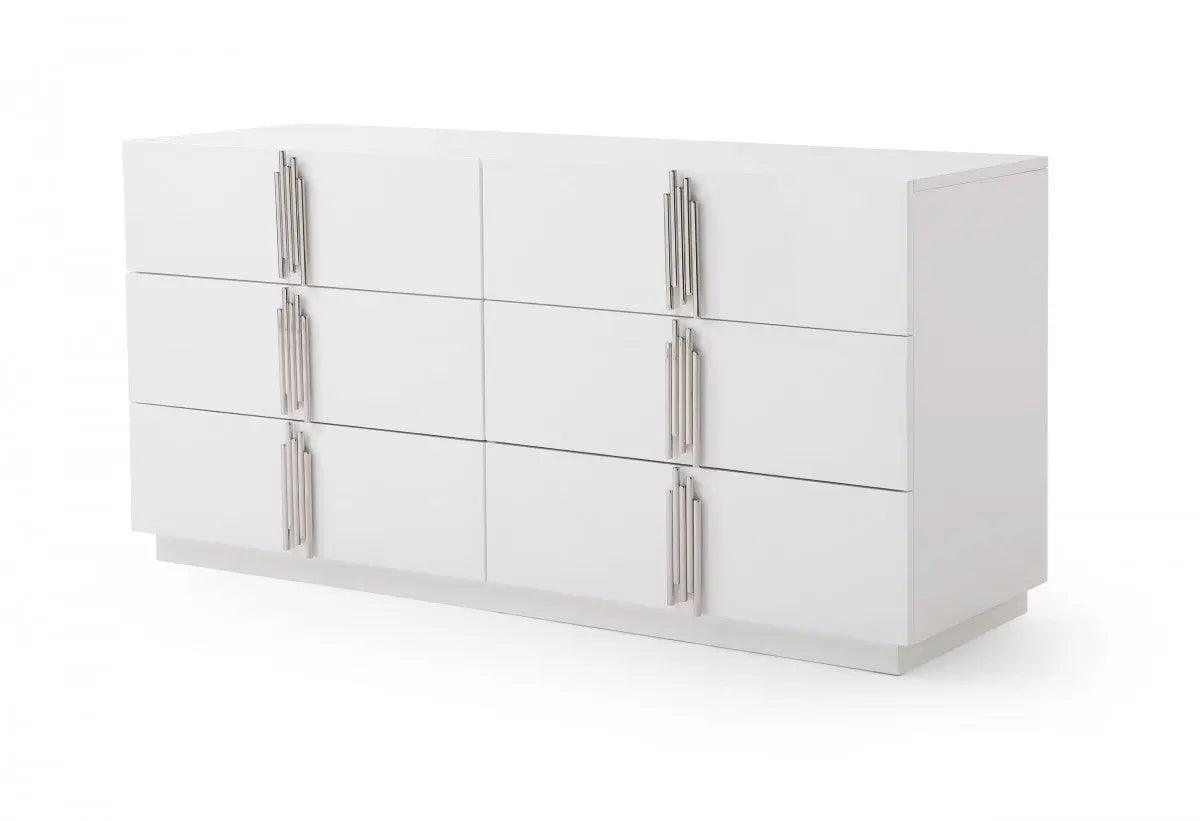 Modrest Token Modern White & Stainless Steel Dresser Vgvcj815-Wht-Drs