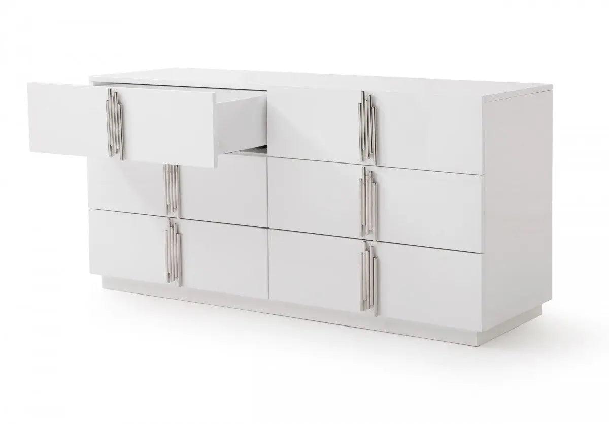 Modrest Token Modern White & Stainless Steel Dresser Vgvcj815-Wht-Drs