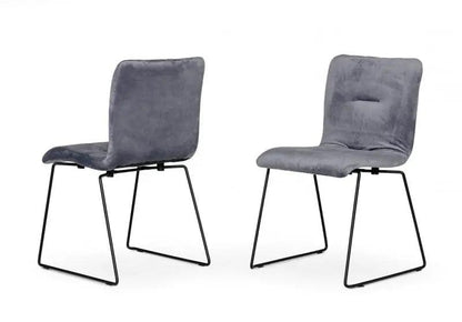 Modrest Yannis Modern Grey Fabric Dining Chair (Set Of 2) Vgmami-913-Gray