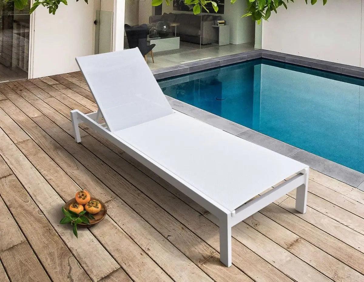 VIG Furniture - Renava Kayak Modern White Outdoor Chaise Lounge - VGGERHAEGEAN-GRY
