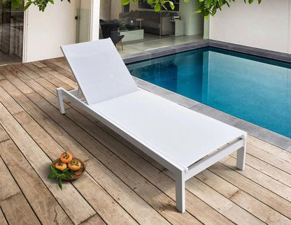 VIG Furniture - Renava Kayak Modern White Outdoor Chaise Lounge - VGGERHAEGEAN-GRY