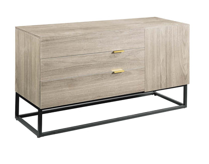 Walden Console Cabinet AC00791 Rustic Oak & Black Finish | Acme