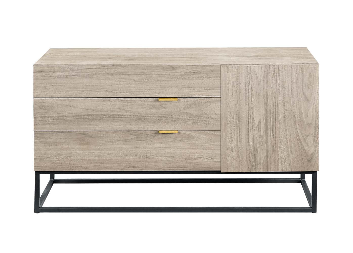 Walden Console Cabinet AC00791 Rustic Oak & Black Finish | Acme