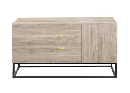 Walden Console Cabinet AC00791 Rustic Oak & Black Finish | Acme