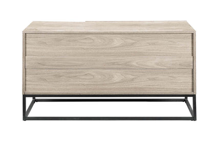 Walden Console Cabinet AC00791 Rustic Oak & Black Finish | Acme