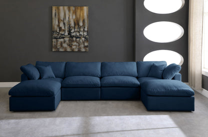 Plush - Cloud Modular Sectional Standart 6 Piece - Navy - Fabric - Modern & Contemporary