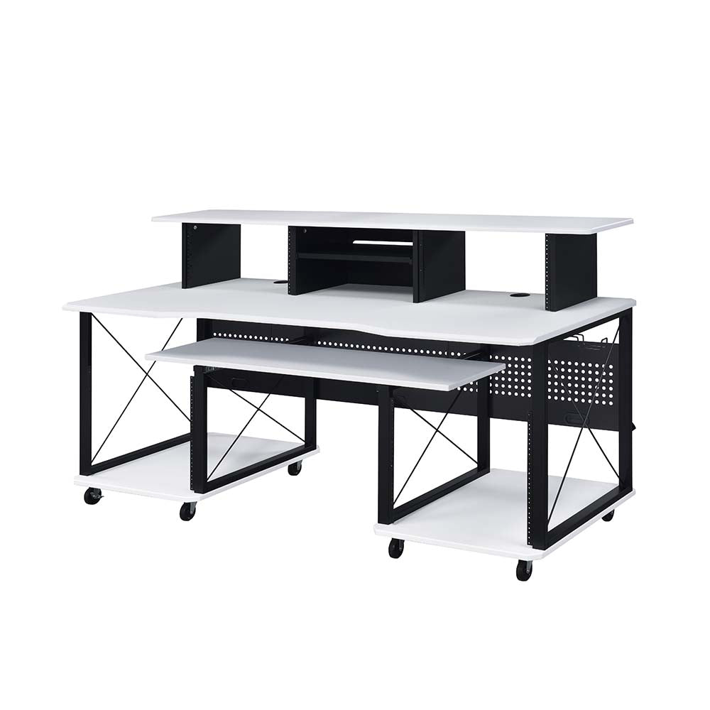 Megara Music Desk OF00995 White & Black Finish | Acme