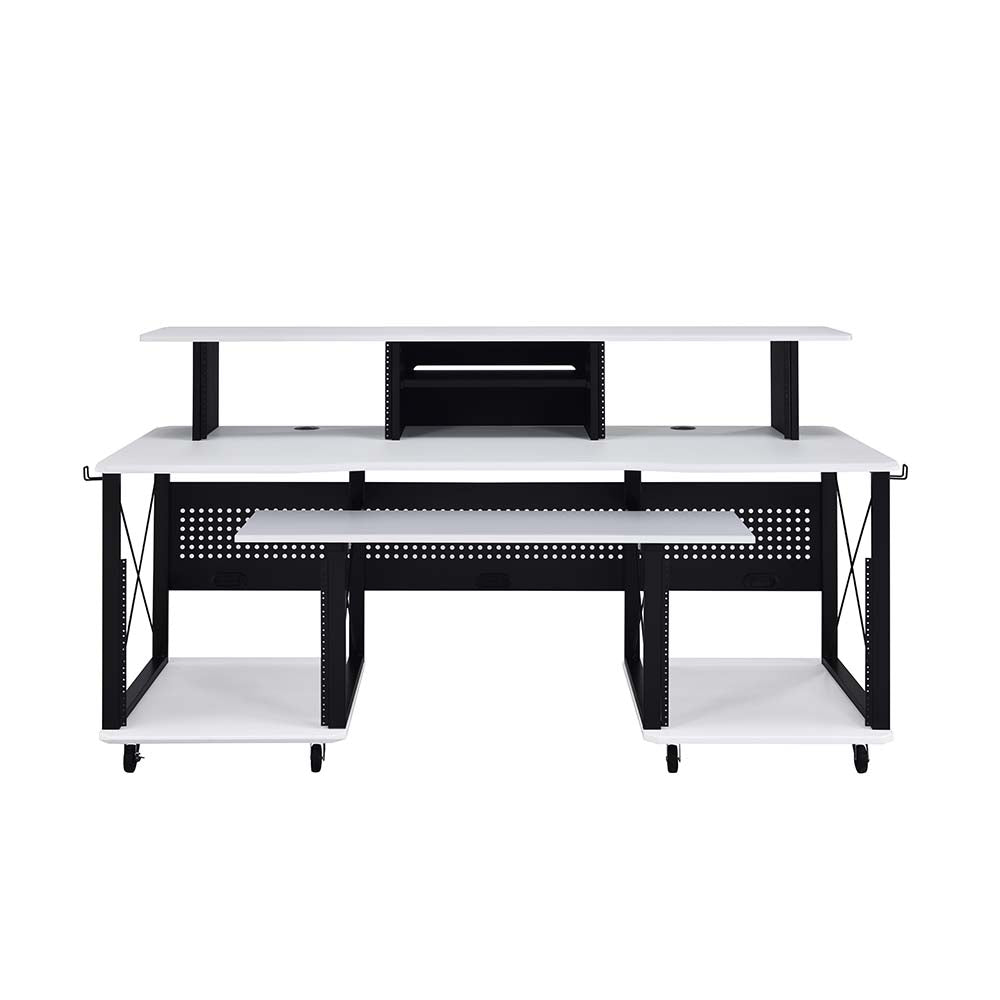 Megara Music Desk OF00995 White & Black Finish | Acme
