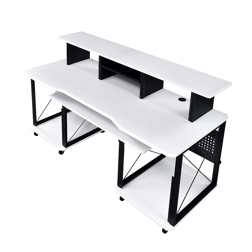 Megara Music Desk OF00995 White & Black Finish | Acme