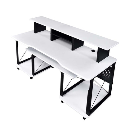 Megara Music Desk OF00995 White & Black Finish | Acme