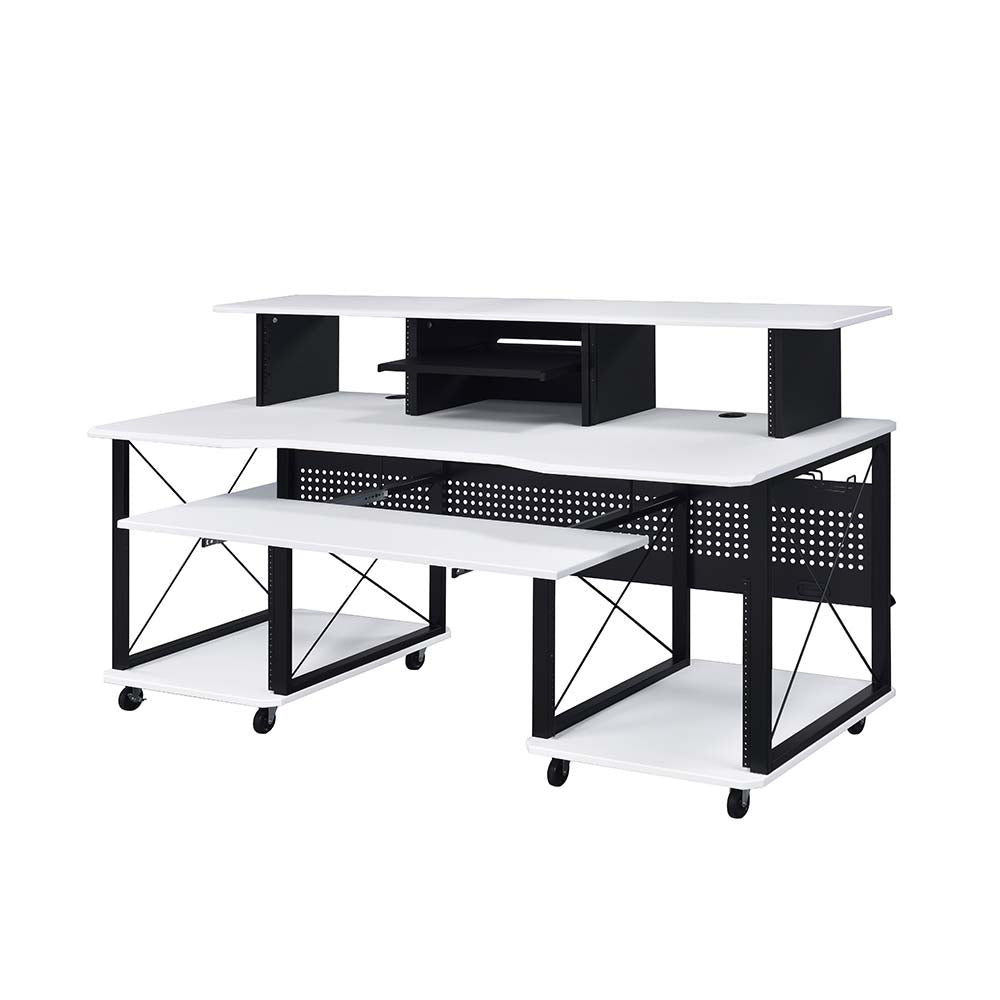 Megara Music Desk OF00995 White & Black Finish | Acme