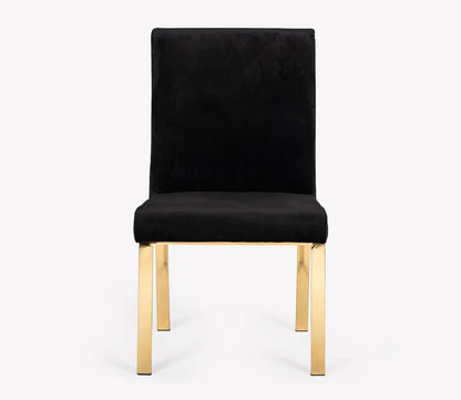 Modrest Reba Modern Black Velvet & Gold Dining Chair (Set Of 2) Vgvcb0258G-Blk