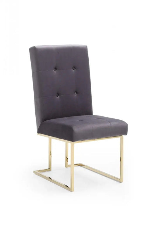 Modrest Legend Modern Grey Fabric & Gold Dining Chair (Set Of 2) Vgvcb012-Grygld