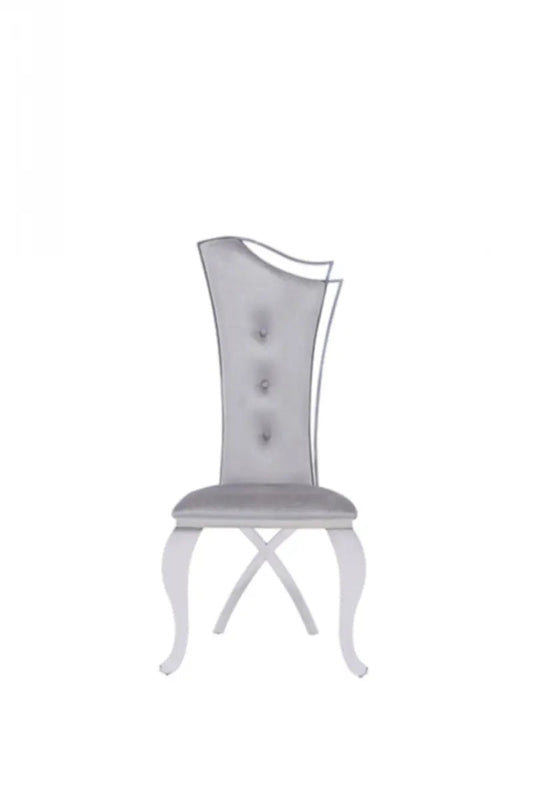 Modrest Bonnie Modern Grey Velvet & Stainless Steel Dining Chair (Set Of 2) Vgzay906-1-Grybt